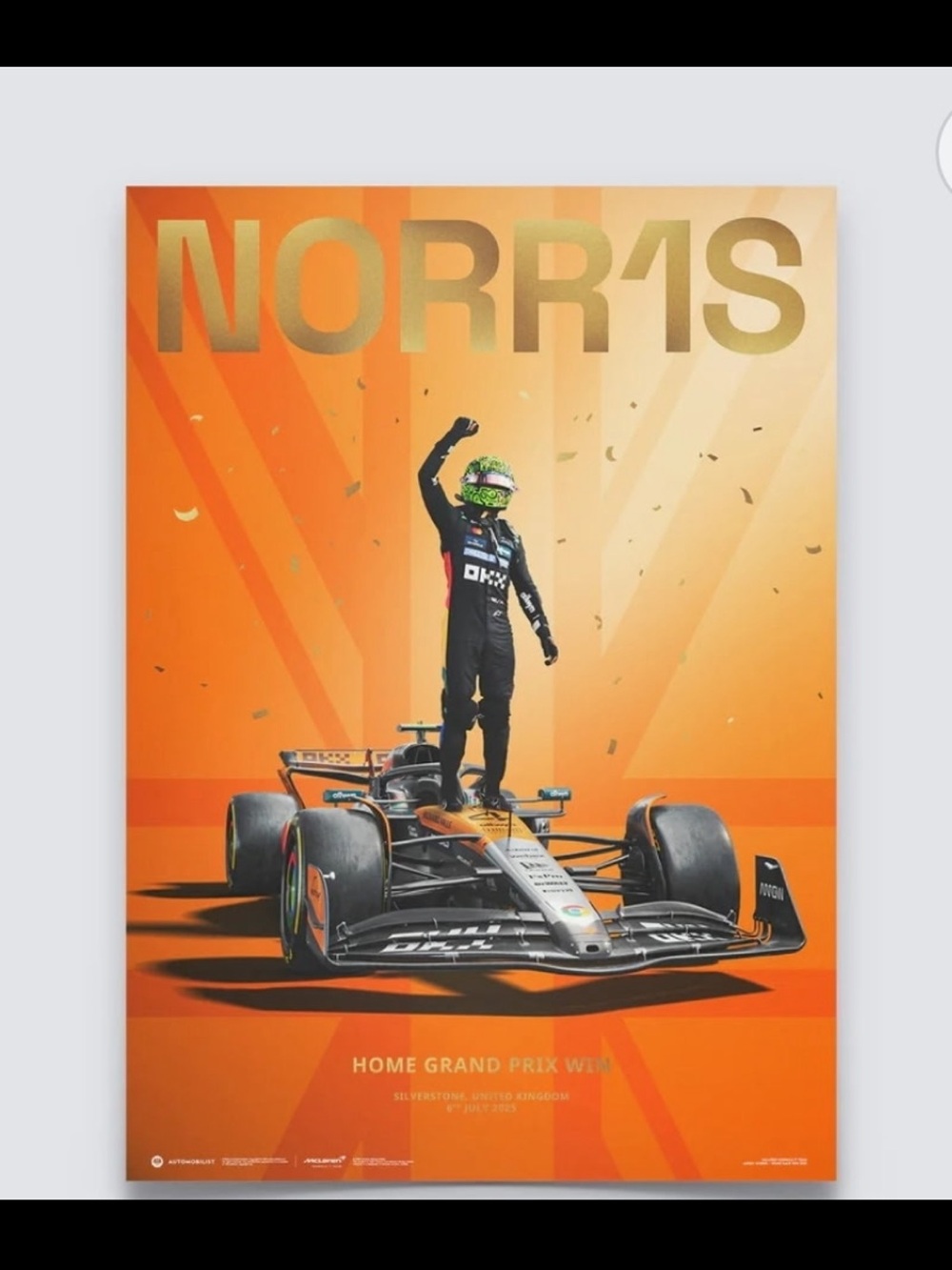 NORR1S Home Grand Prix Art Print - Orange Racing Poster- Original box